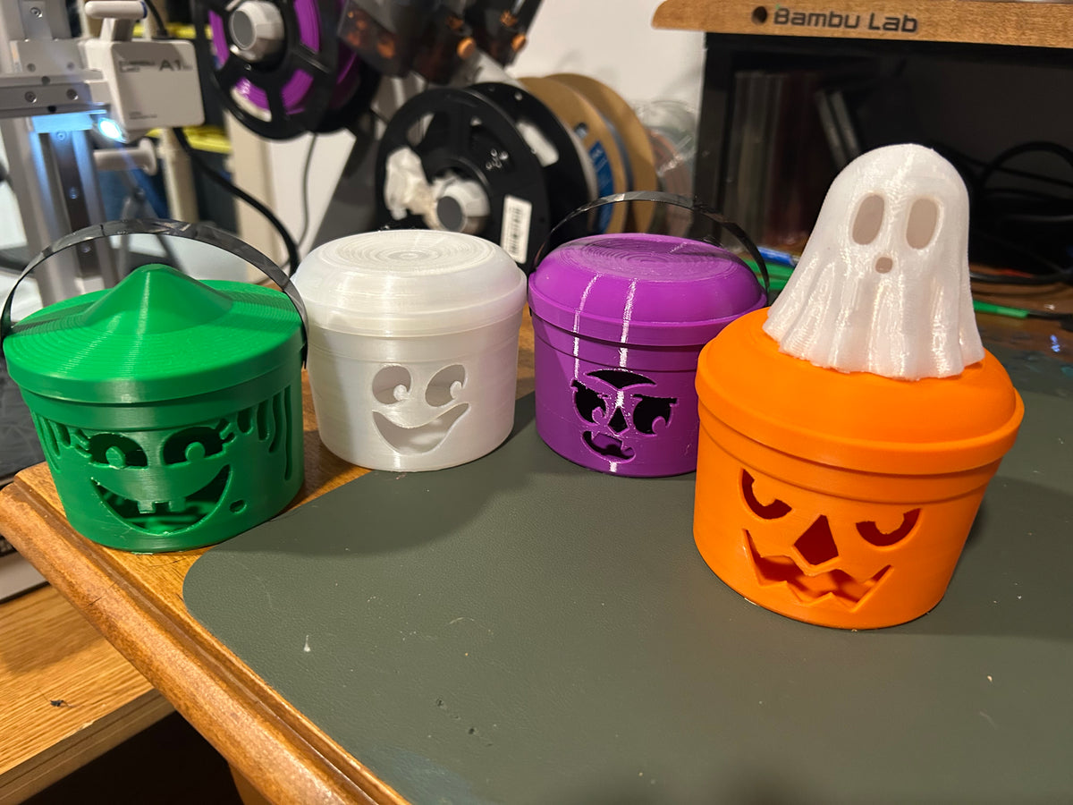 Boo Bucket candle holder set