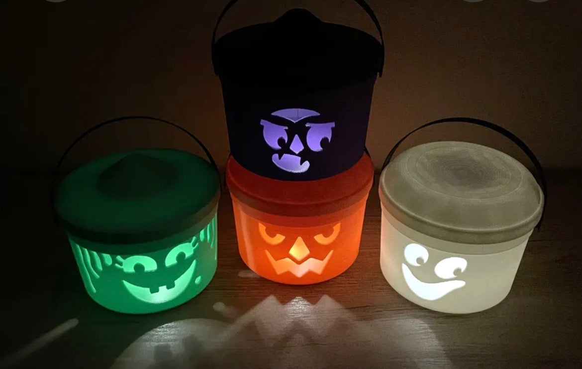 Boo Bucket candle holder set