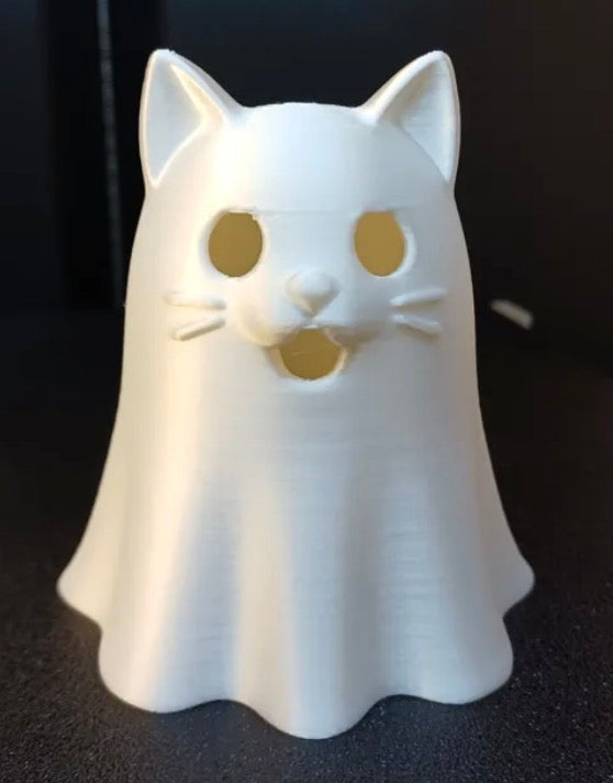 Kitty ghost tea light holder