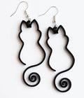 Black cat line drawn earrings
