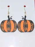 Pumpkins and cobweb earrings